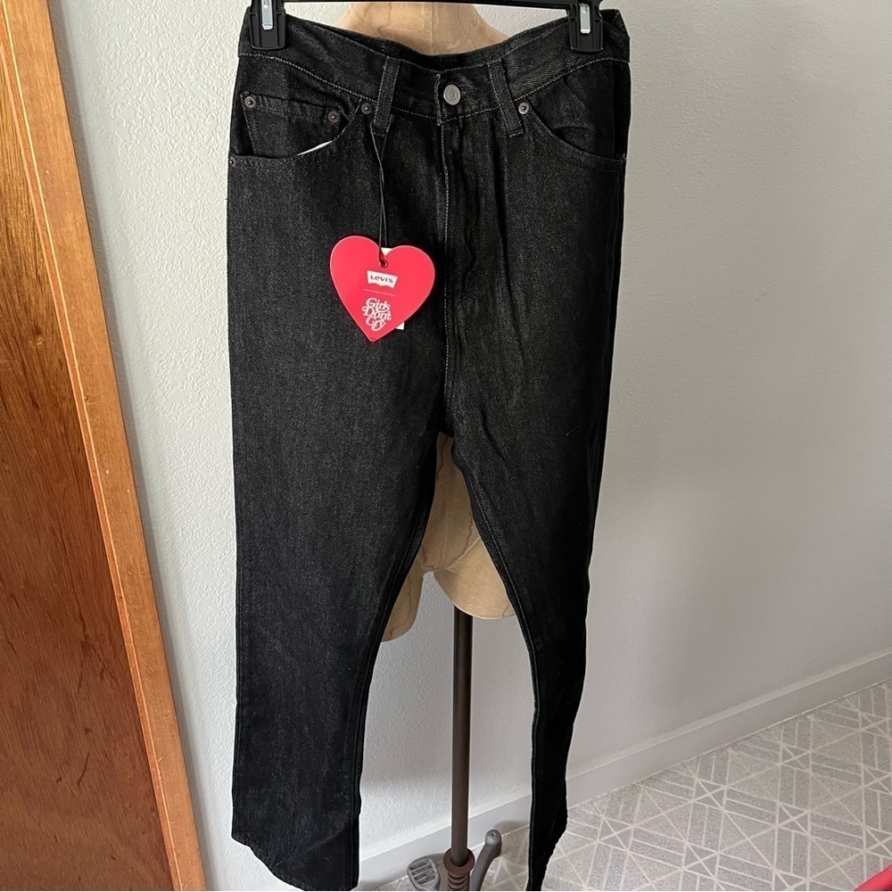 NEW LEVIS sz 30 GIRLS DON'T CRY Black 701 Straight High Rise Jeans